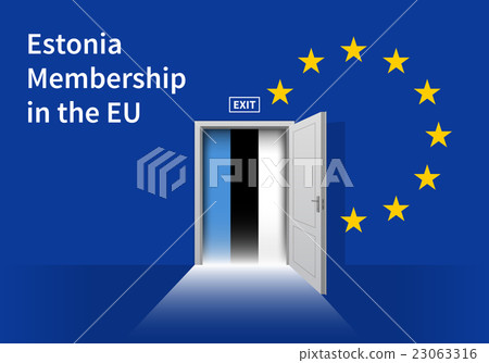 European Union flag wall with Estonia flag door 23063316
