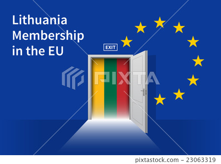 European Union flag wall with Lithuania flag door 23063319