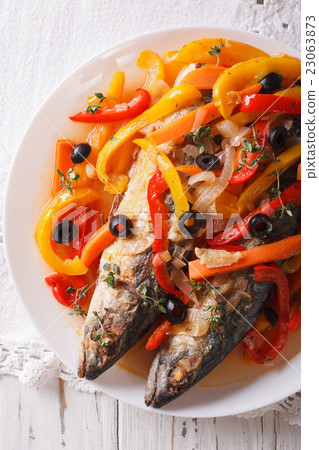 Escabeche of mackerel fish with vegetables 23063873