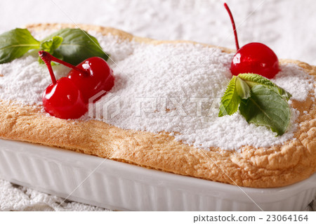 Austrian dessert souffle Salzburger Nockerln macro 23064164