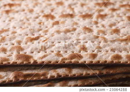 Jewish matzo Flatbread texture close-up 23064288