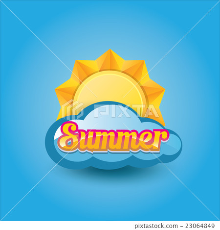 vector summer label. summer icon with sun. vector summer label. summer icon with sun. 23064849