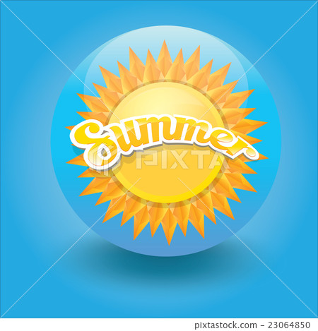 vector summer label. summer icon with sun. 23064850