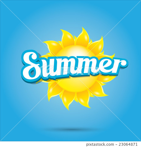 vector summer label. summer icon with sun. vector summer label. summer icon with sun. 23064871