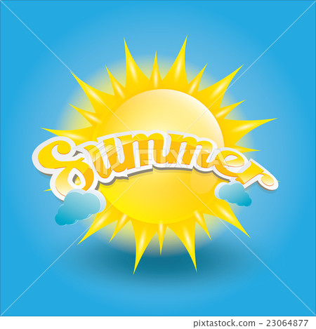 vector summer label. summer icon with sun. vector summer label. summer icon with sun. 23064877