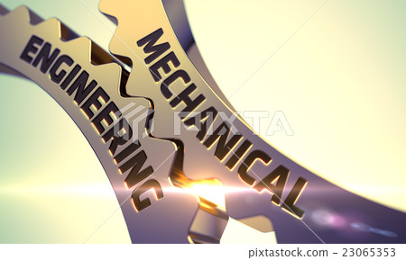Mechanical Engineering on the Golden Metallic - Stock Illustration ...