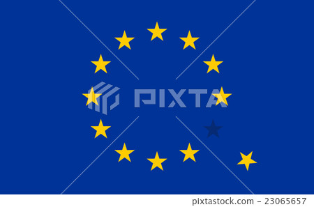 Flag of European Union EU with a flying star 23065657