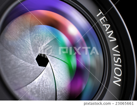 Camera Lens with Inscription Team Vision. 23065661