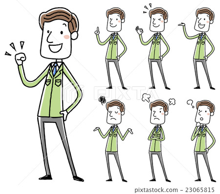 Male pose variations of work clothes 23065815