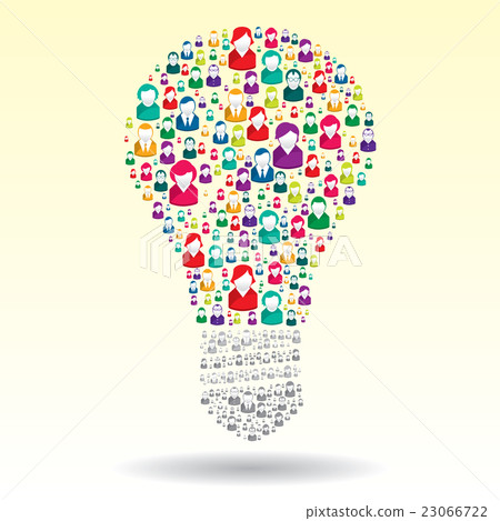Light bulb with business people icons 23066722