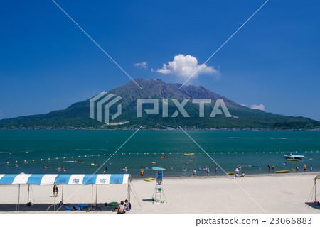 夏天iso海灘和Sakurajima 23066883