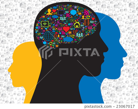 Brain in the social media icons 23067017