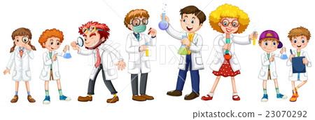 Many scientists and students in white gown Many scientists and students in white gown 23070292
