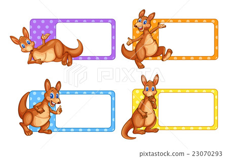 Square labels with kangaroo Square labels with kangaroo 23070293