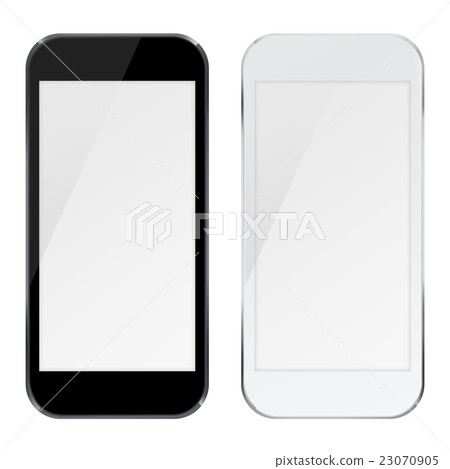 Smart phones isolated on white background. - Stock Illustration ...