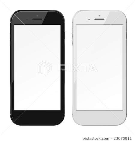 Smart phones isolated on white background - Stock Illustration ...