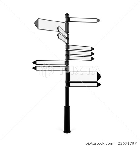 Directional road sign with blank space on sign 23071797