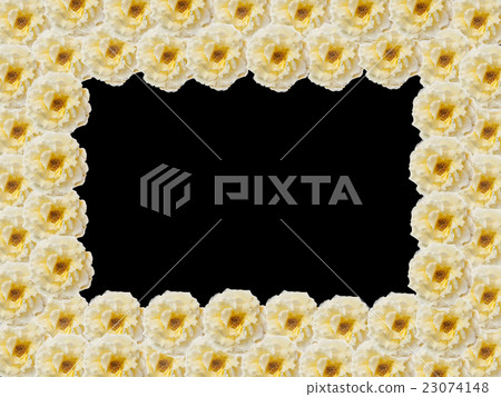 The rectangular frame of yellow roses 23074148