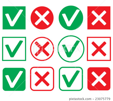 Set of icon consent and denial Set of icon consent and denial 23075779