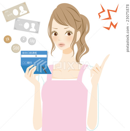 不耐煩的女性存摺和錢 23075878