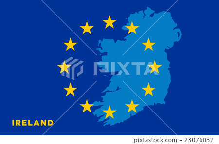 Flag of European Union with Ireland on background 23076032
