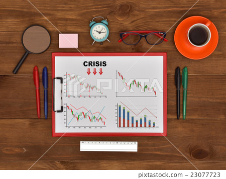 clipboard with drawing crisis chart 23077723