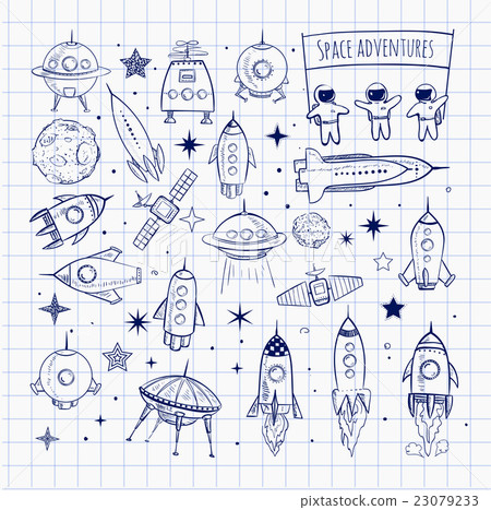 Collection of sketchy space objects Collection of sketchy space objects 23079233
