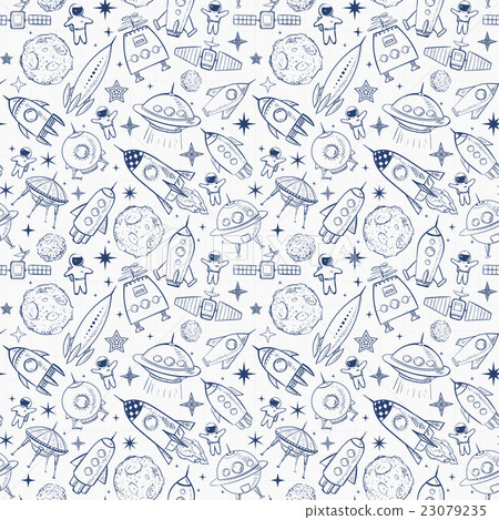 Seamless background with space elements Seamless background with space elements 23079235