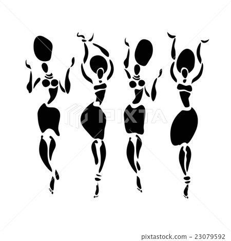African dancers silhouette set. 23079592