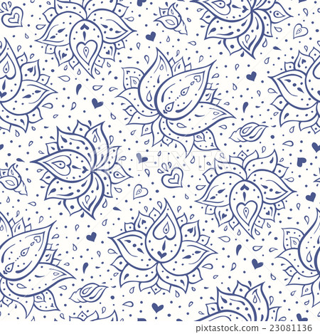 Paisley Hand drawn seamless pattern. 23081136