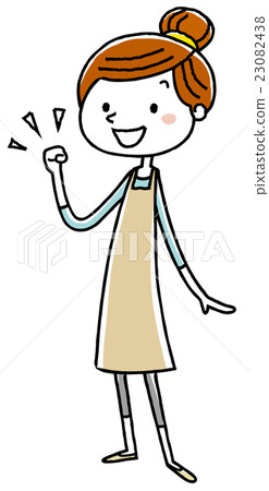 A woman in the shape of an apron - Stock Illustration [23082438] - PIXTA