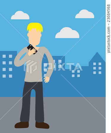 Man holding  telephone 23084568