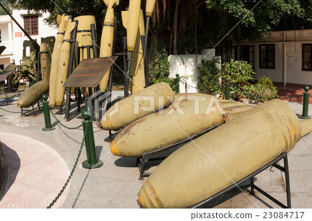 Airborne bombs used by the US military during the Vietnam War that is exhibited at the Vietnam Military History Museum 23084717