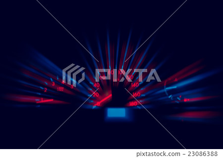Blur Background of Blue & Red Speedometer on night Blur Background of Blue & Red Speedometer on night 23086388