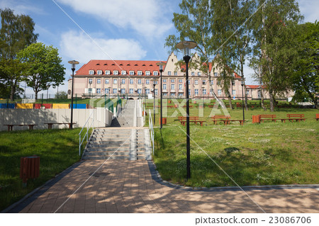 Park and Fisherman House in Wladyslawowo Town 23086706