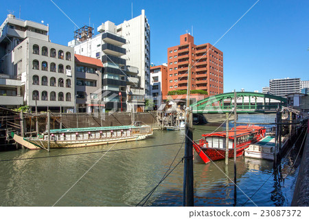 Kanda River and Yakatabune in Asakusabashi, Taito Ward, Tokyo Kanda River and Yakatabune in Asakusabashi, Taito Ward, Tokyo 23087372