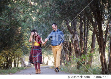 Loving couple walking in the park 23087538