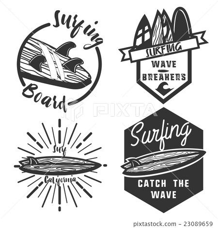 Vintage surfing emblems 23089659