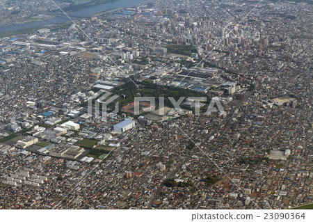 Aerial view of Hiratsuka City Comprehensive Park in Kanagawa Prefecture 23090364
