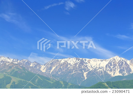 Northern Alps of Nagano Prefecture Hakuba fresh green 23090471