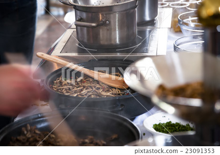 fried mealworms on the pan fried mealworms on the pan 23091353