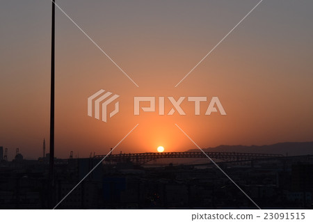 Sunset desired from the Senbonmatsu Bridge (glasses bridge) 23091515