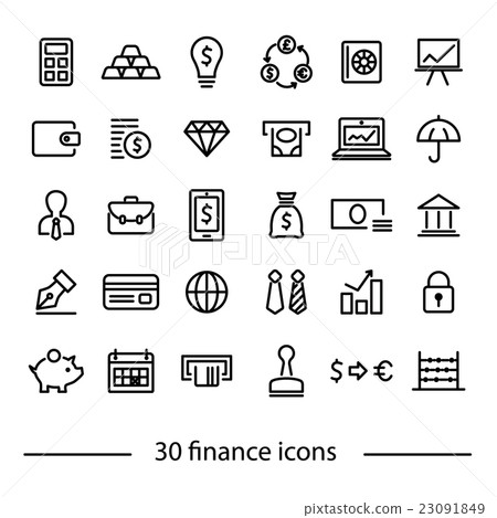 colliction of finance icons 23091849