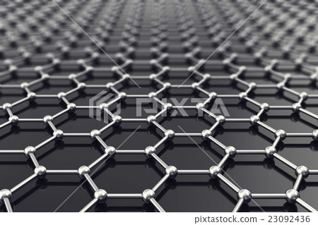 Graphene nanostructure sheet at atomic scale. 3d 23092436