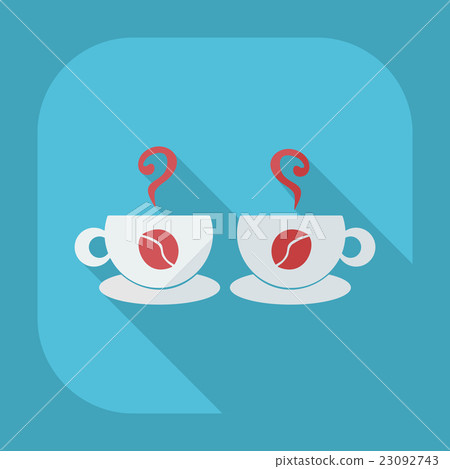 Flat modern design with shadow icon coffee 23092743
