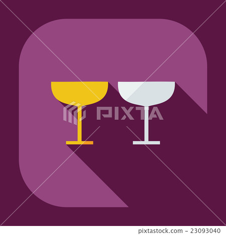 Flat modern design with shadow icons wineglass - Stock Illustration ...
