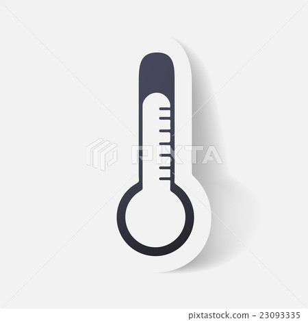 Paper clipped sticker: thermometer - Stock Illustration [23093335] - PIXTA