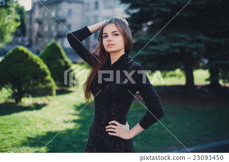 Lady for a walk Lady for a walk 23093450