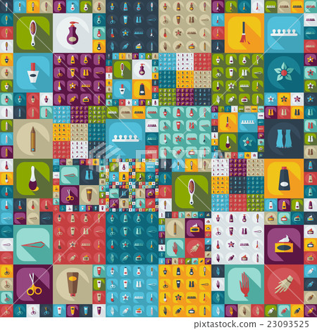 Flat concept, set modern design with shadow - Stock Illustration ...