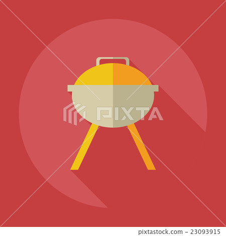 Flat modern design with shadow icons barbecues 23093915